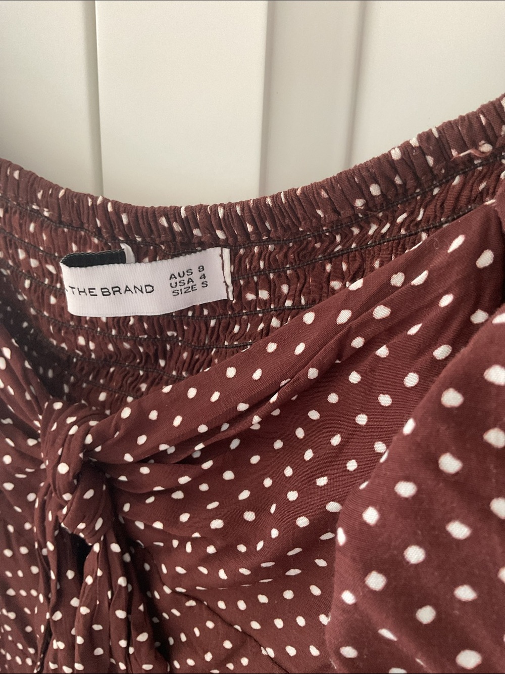 Faithfull the Brand Brown Polka Dot Midi Dress - Picture 3 of 6